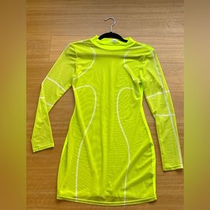 Neon sporty transparent stretch dress